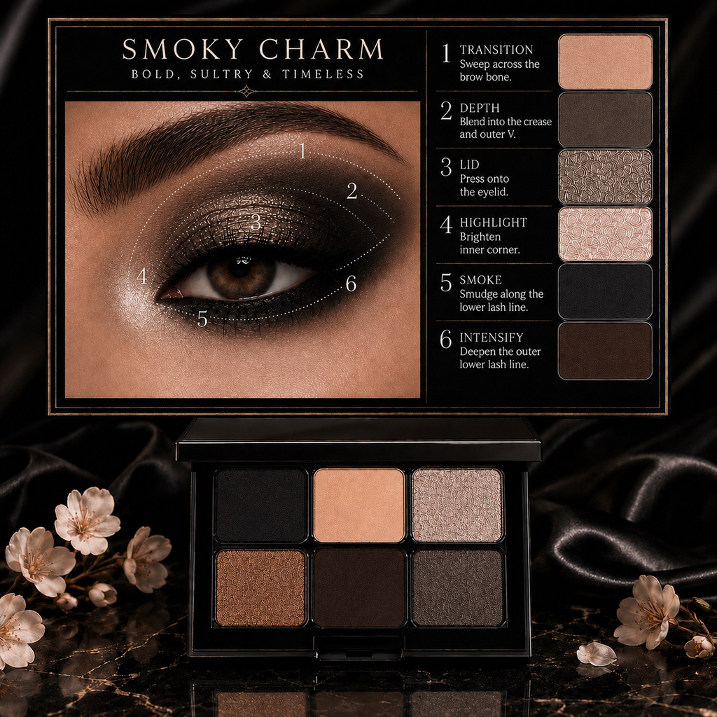 6 Eyeshadow Color Palette in Smoky Charm