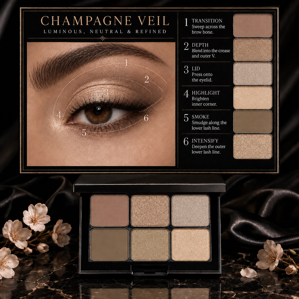 6 Eyeshadow Color Palette in Champagne Veil